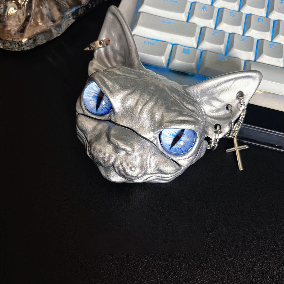 Sphynx Cat AirPods Case – Gothic Protective Cover Compatible with AirPods Pro 2, AirPods 4 & AirPods 3