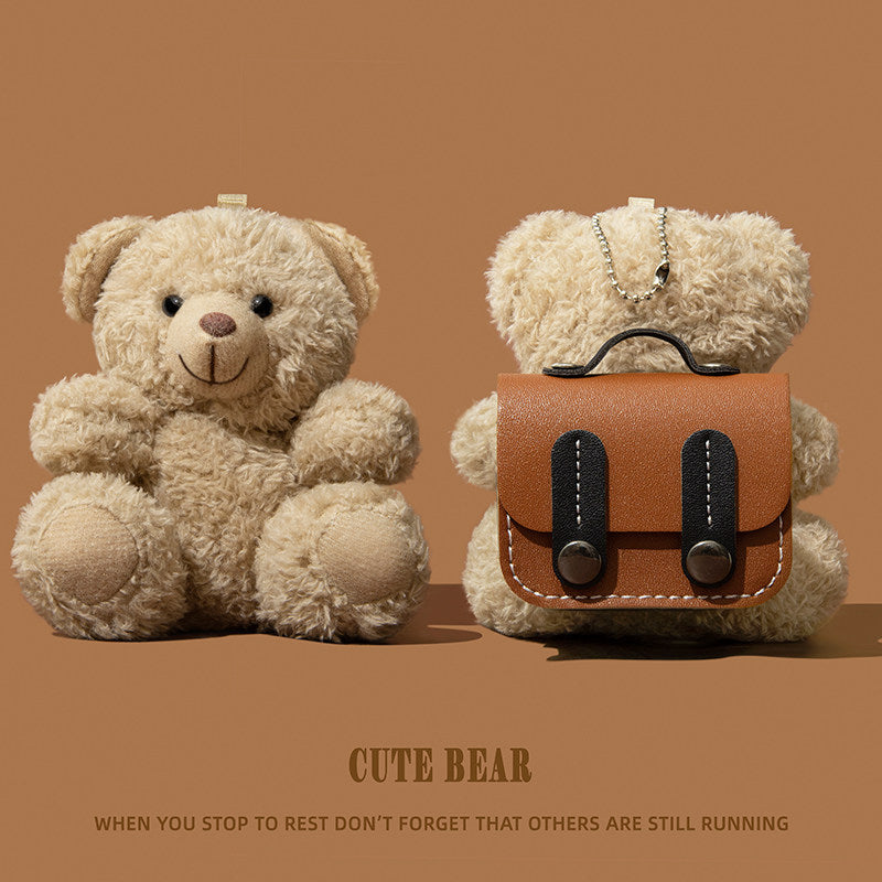 Cute Puppy AirPods Case Cover for AirPods Pro 2, AirPods 4, AirPods Pro, AirPods 3, Soft Plush Knit Protective Case with Keychain