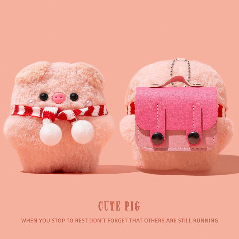 Cute Puppy AirPods Case Cover for AirPods Pro 2, AirPods 4, AirPods Pro, AirPods 3, Soft Plush Knit Protective Case with Keychain