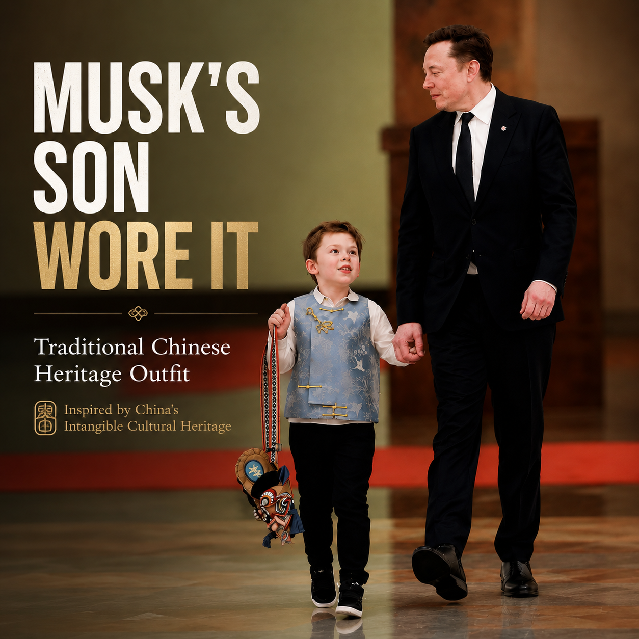 Viral Chinese Heritage Outfit Seen on Musk’s Son X
