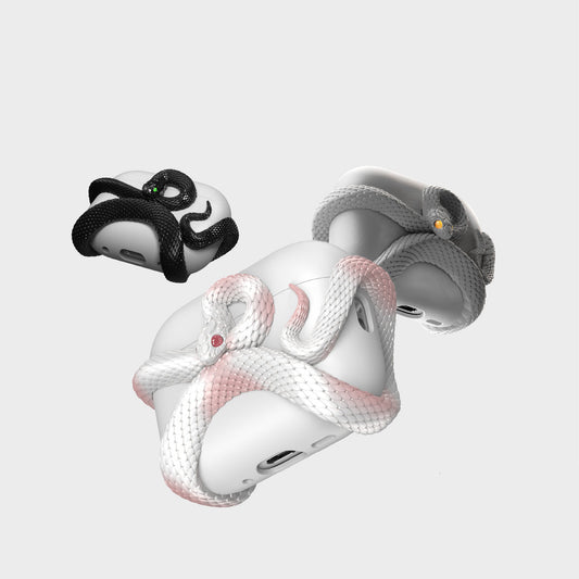 White Snake AirPods Case for AirPods 5 & AirPods Pro 3 – Full Coverage Protective Cover