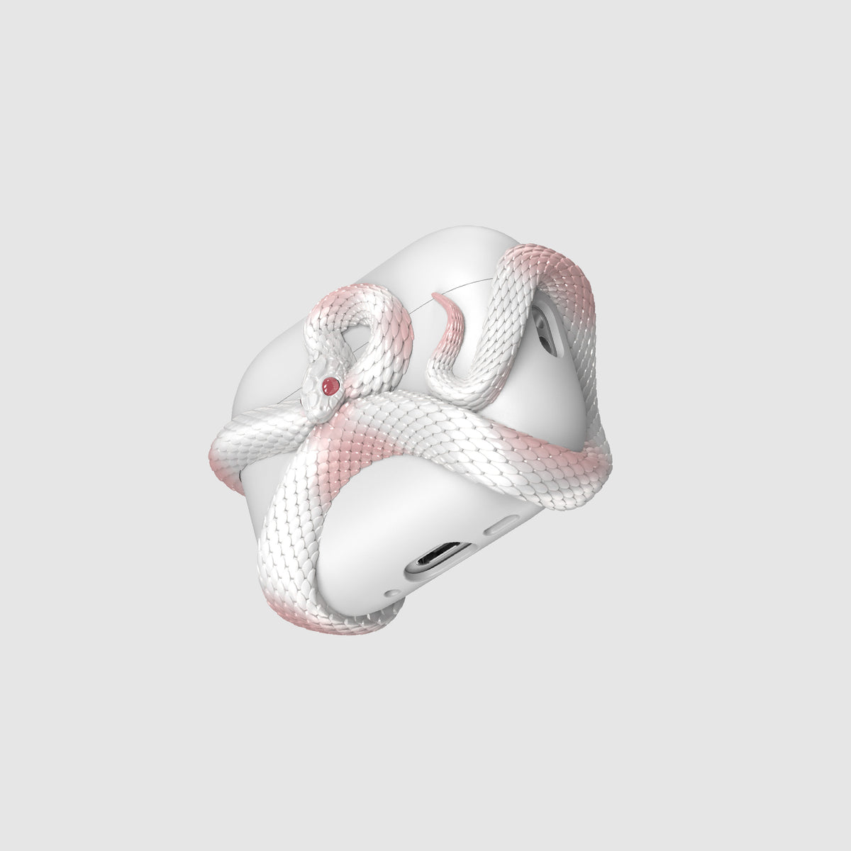 White Snake AirPods Case for AirPods 5 & AirPods Pro 3 – Full Coverage Protective Cover