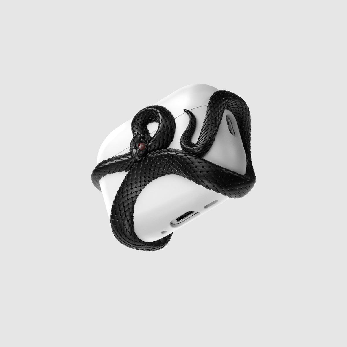 White Snake AirPods Case for AirPods 5 & AirPods Pro 3 – Full Coverage Protective Cover