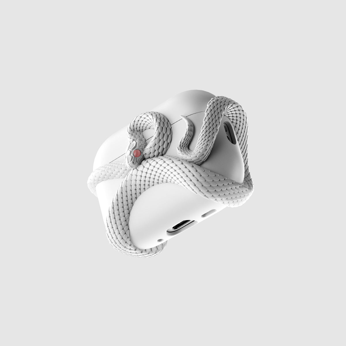 White Snake AirPods Case for AirPods 5 & AirPods Pro 3 – Full Coverage Protective Cover